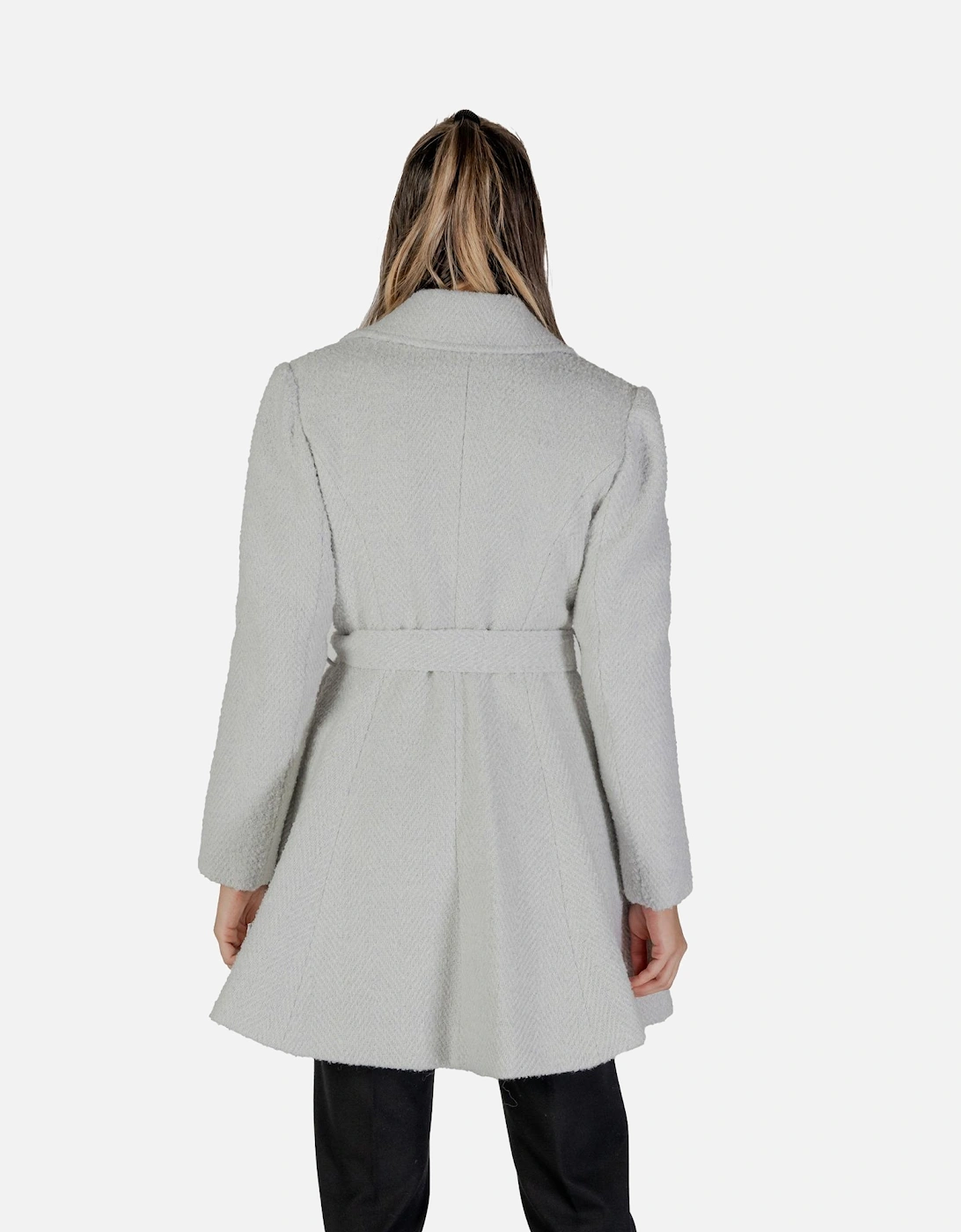 Low-Cut V-Neck Buttoned Coat Women - Grey