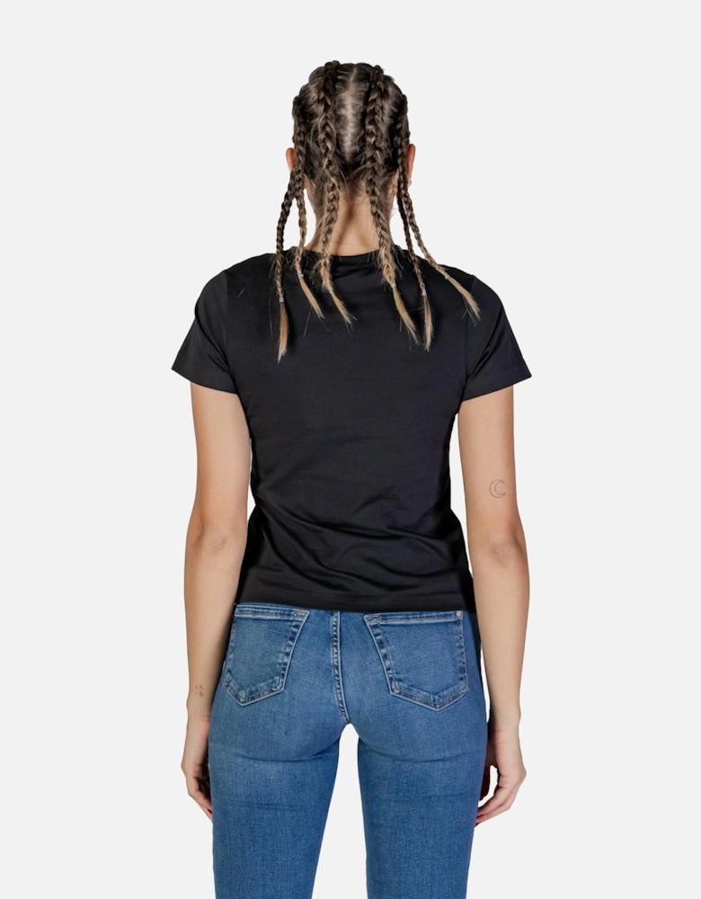 Short Sleeve Round Neck T-Shirt Women - Black Shirts