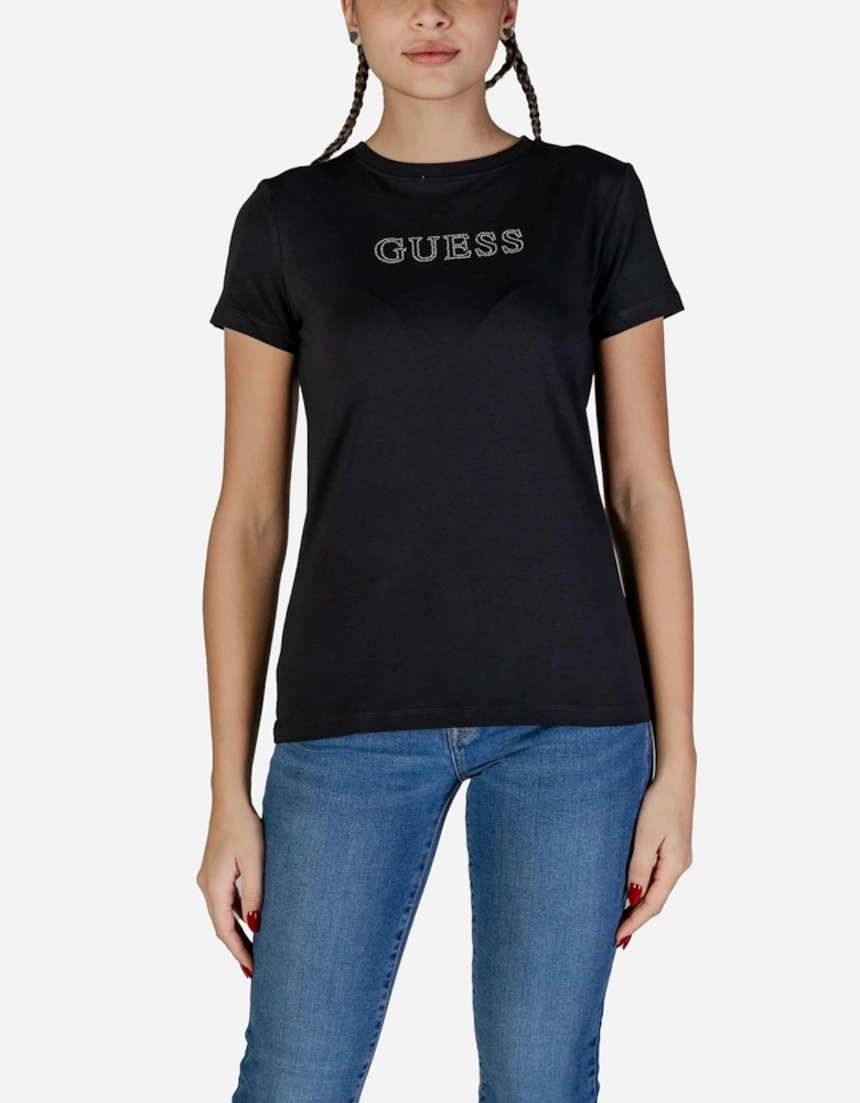 Short Sleeve Round Neck T-Shirt Women - Black Shirts