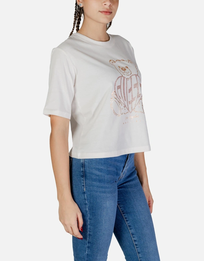 Printed Short Sleeve Round Neck T-Shirt Women - Pink Shirts