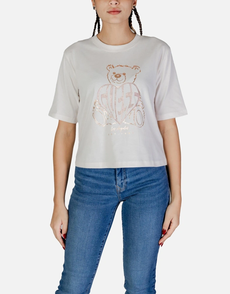 Printed Short Sleeve Round Neck T-Shirt Women - Pink Shirts