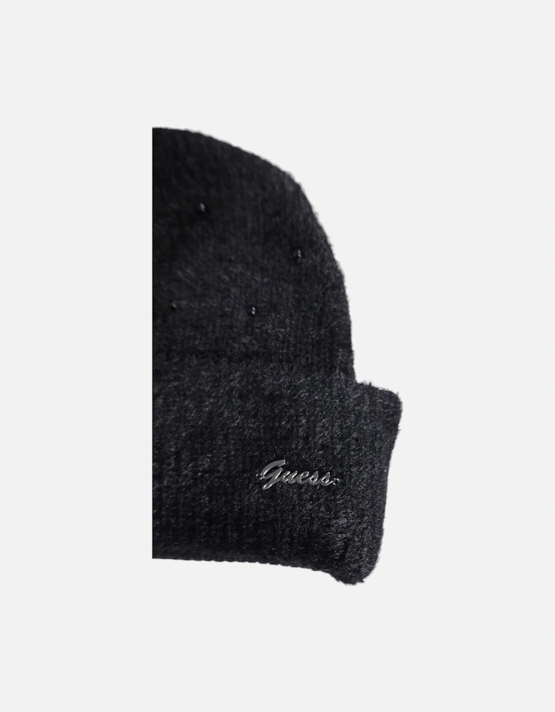 Acrylic-Cotton Blend Cap Women - Black Hats