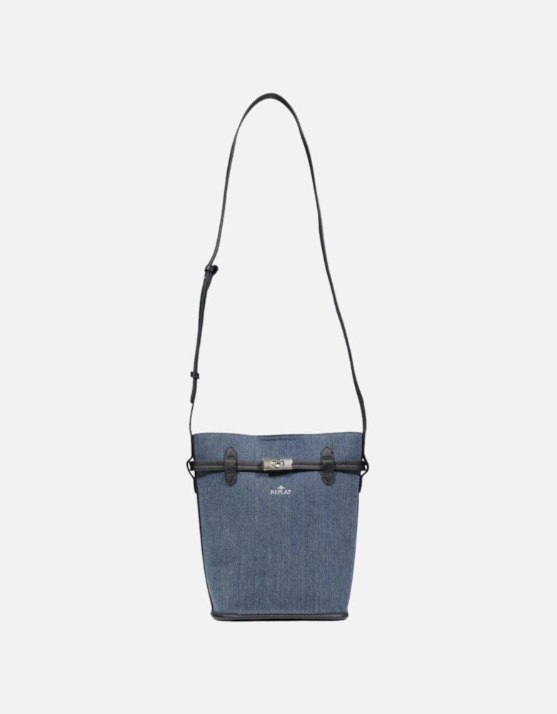 Shoulder Bag with Automatic Fastening Women - Blue