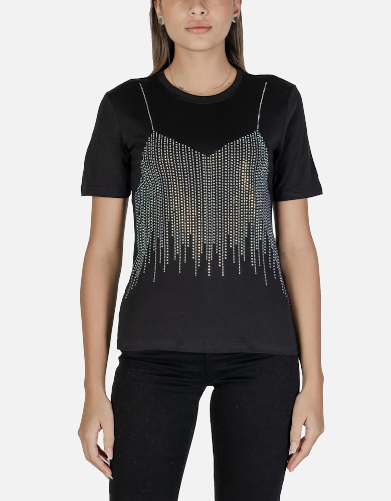 Cotton Round Neck Tank Top Women - Black