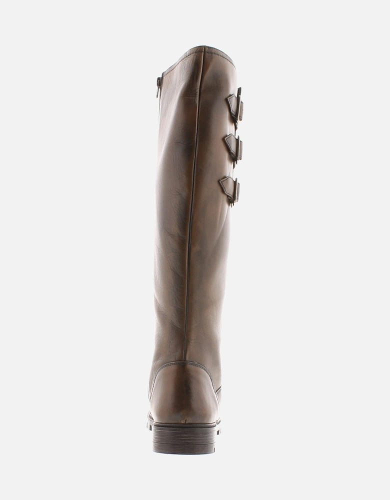 Womens Long Boots Maizie Leather Zip bronze UK Size