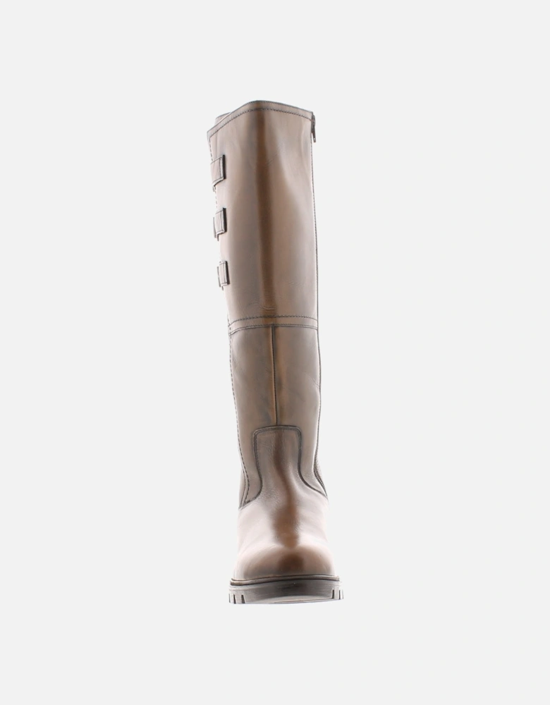 Womens Long Boots Maizie Leather Zip bronze UK Size