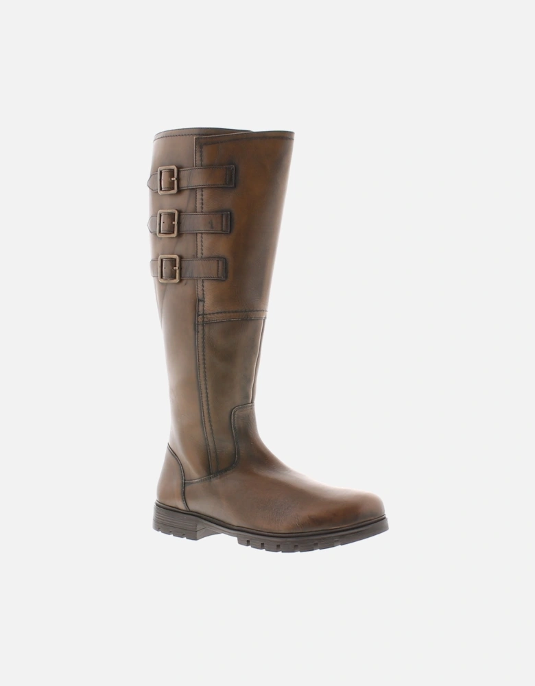 Womens Long Boots Maizie Leather Zip bronze UK Size
