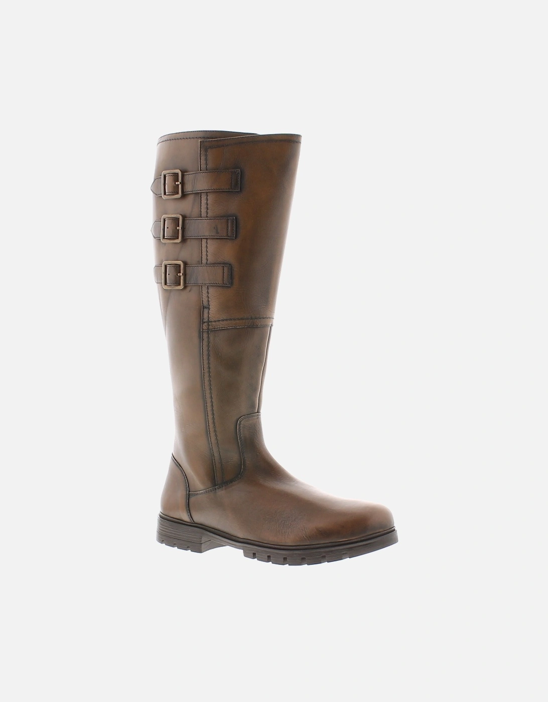 Womens Long Boots Maizie Leather Zip bronze UK Size, 6 of 5