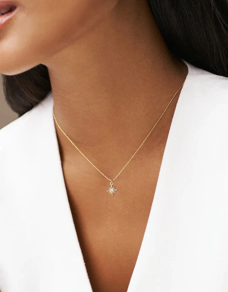 Crystal Starburst Charm Necklace