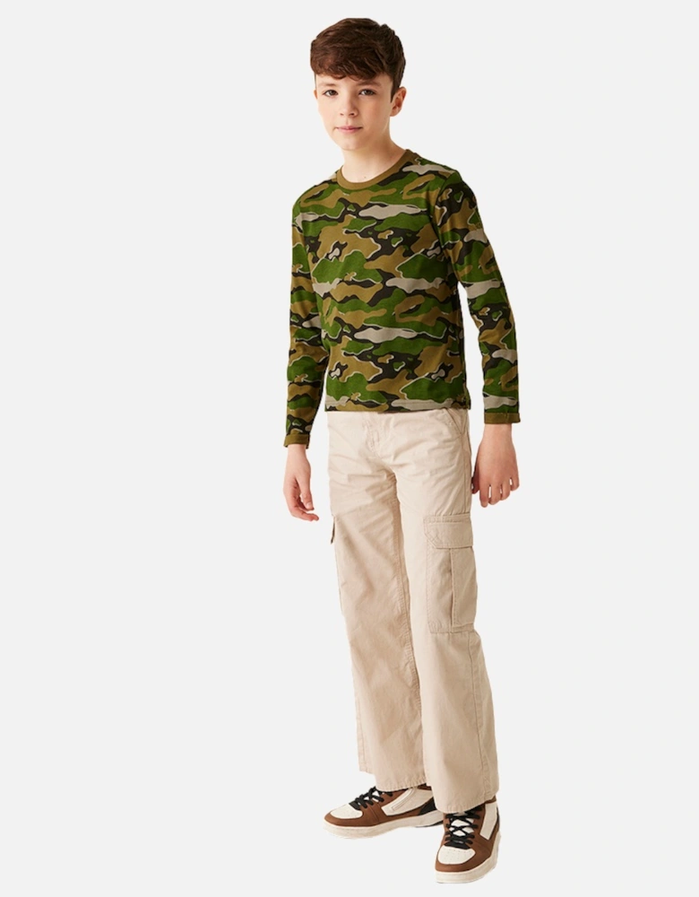 Childrens/Kids Wenbie III Camo Long-Sleeved T-Shirt