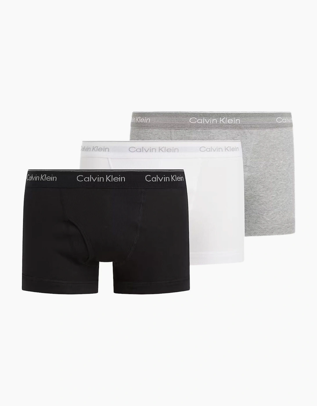 Calvin Klein Men's Black 3-Pack Cotton Classics Boxer Trunks, /White/Grey - Size 39/38/32