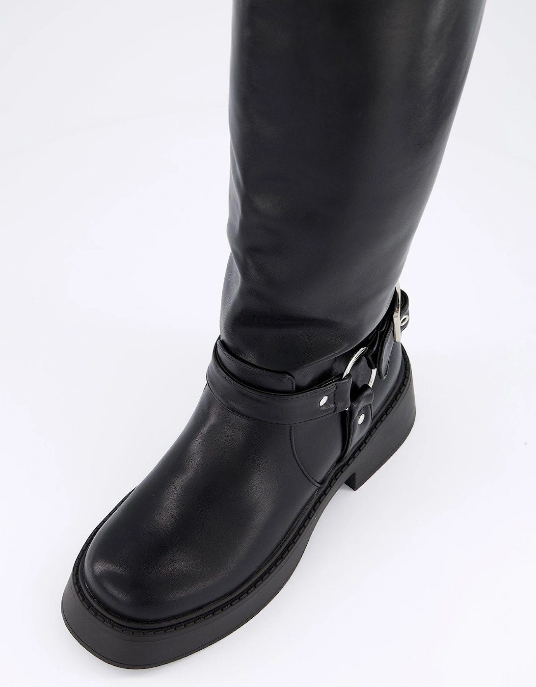 Menna Knee High Boots - Black