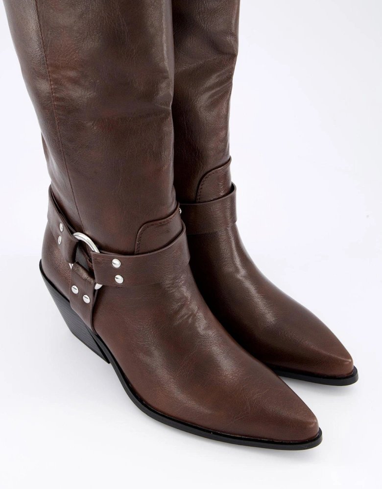 Nevis Knee High Boots - Brown