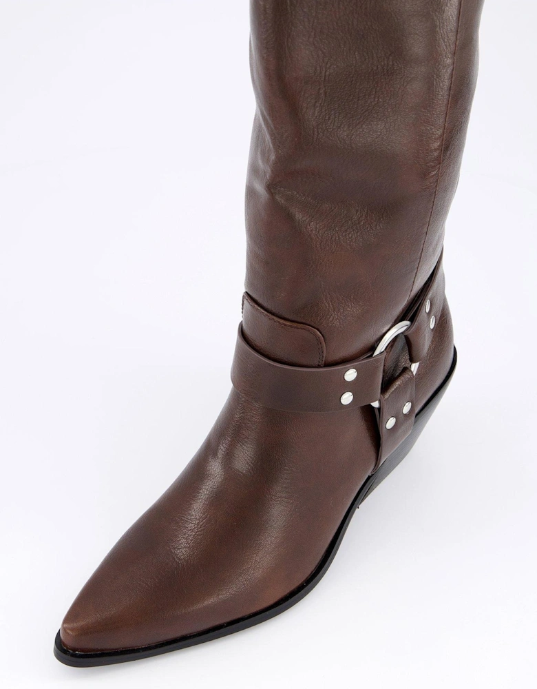 Nevis Knee High Boots - Brown