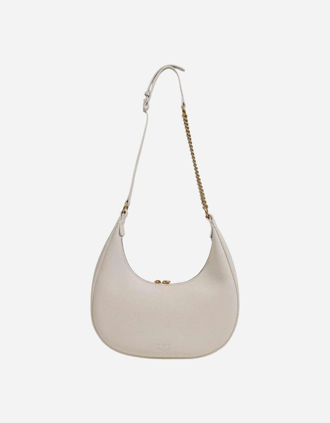 Leather Shoulder Bag with Chain Strap Women - White Handbags