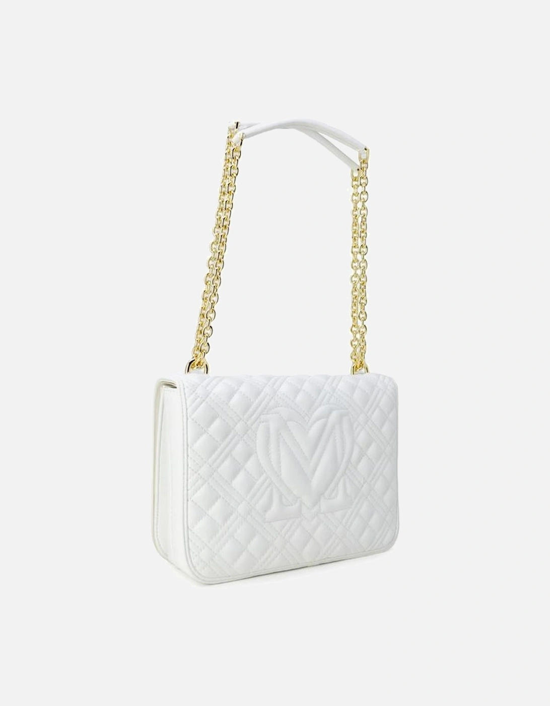 Womens Polyurethane Structured Tote - White Handbags