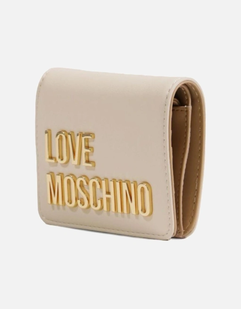 Compact PU Leather Wallet Women - Beige