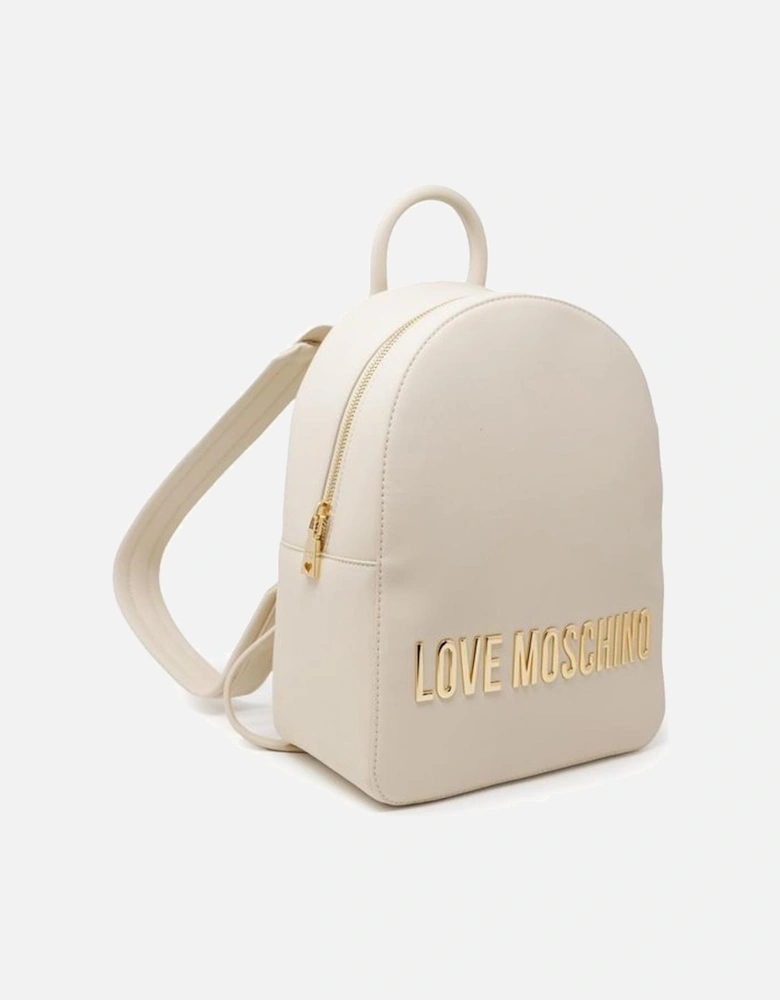 Beige Polyethylene Backpack Women