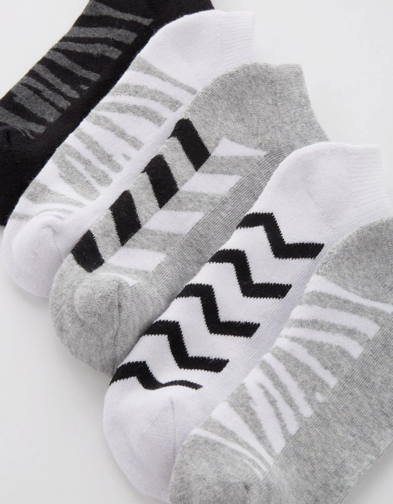 5pk Print Trainer Liner Socks