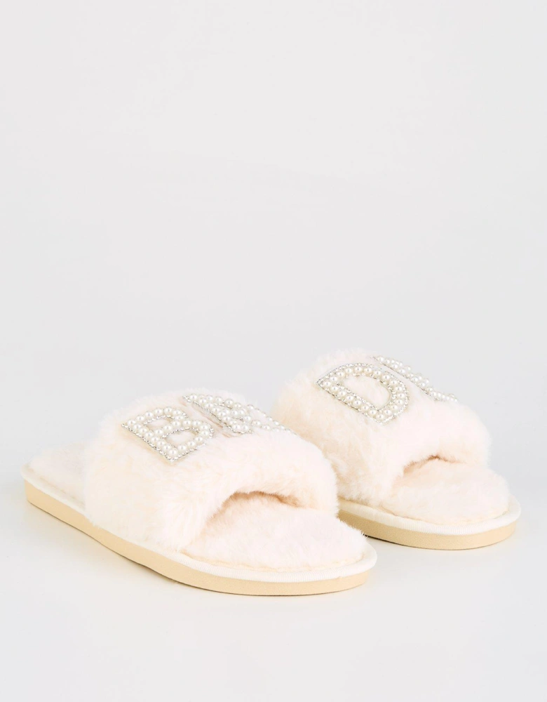 Sasha Bridal Slippers - Bride - Off White