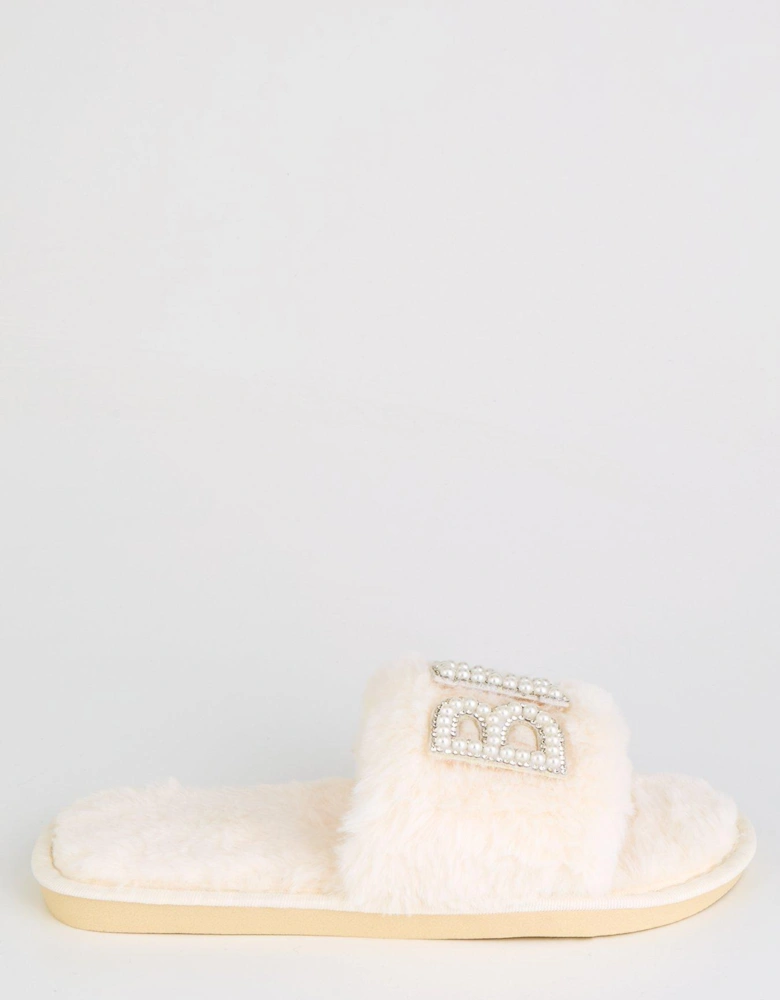 Sasha Bridal Slippers - Bride - Off White