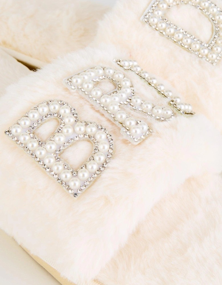 Sasha Bridal Slippers - Bride - Off White