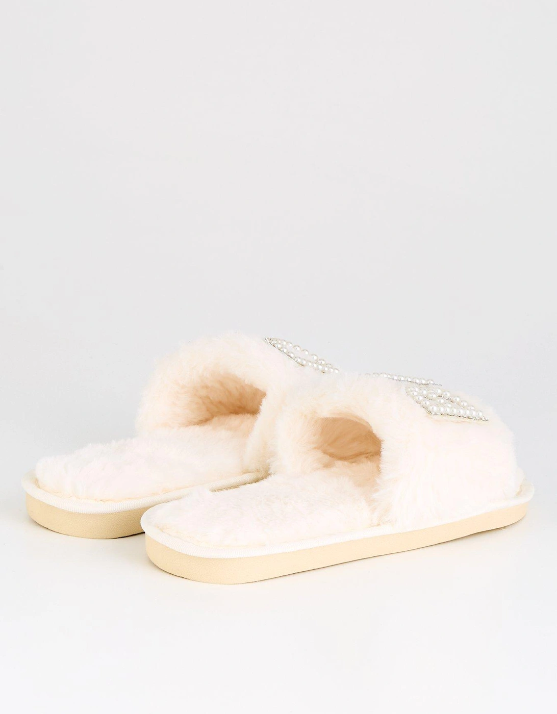 Sasha Bridal Slippers - Bride - Off White