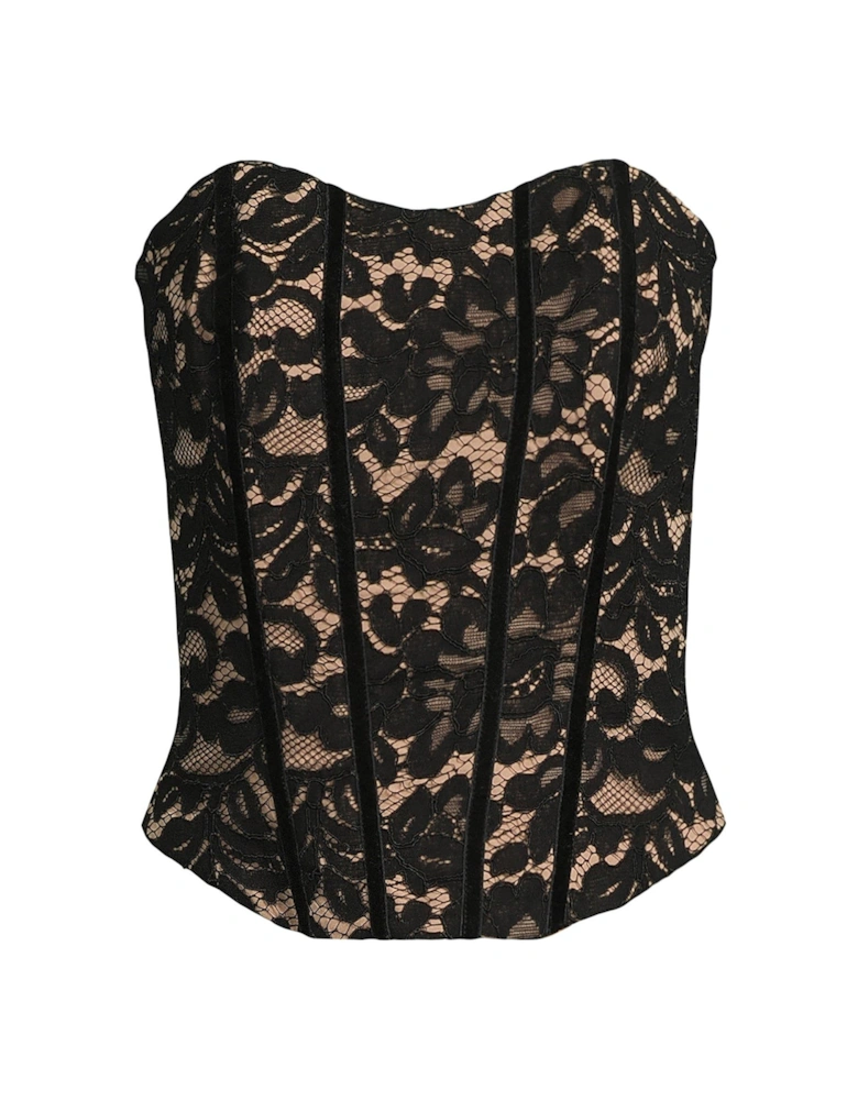 Lace Corset Top - Black