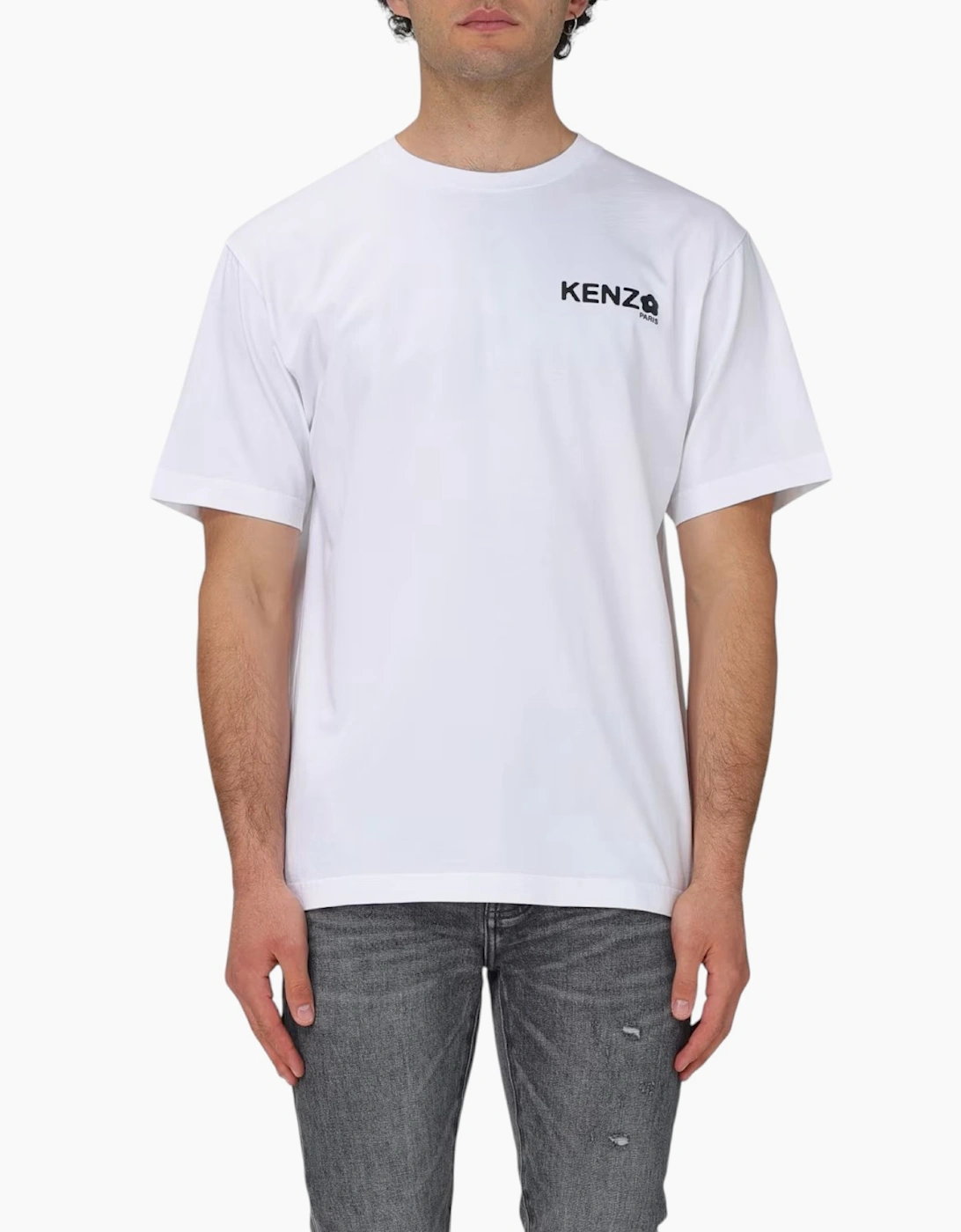 Kenzo Men's White Boke Flower 2.0 T Shirts Crew Neck Short Sleeve Casual Cotton Tops - Size: 42