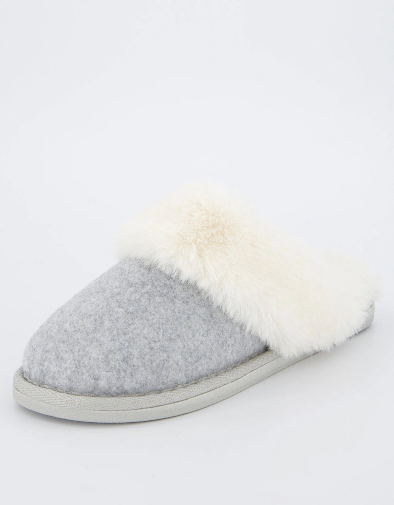 Closed Toe Mule Slipper - Grey