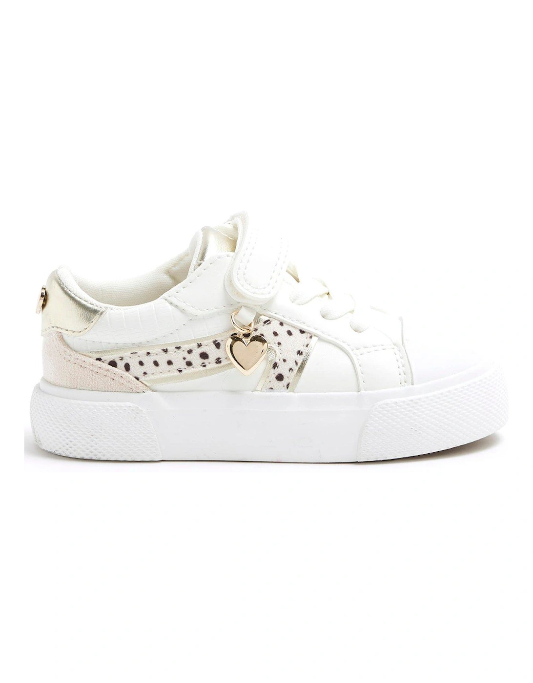 Girls Dalmatian Velcro Trainers - White, 2 of 1