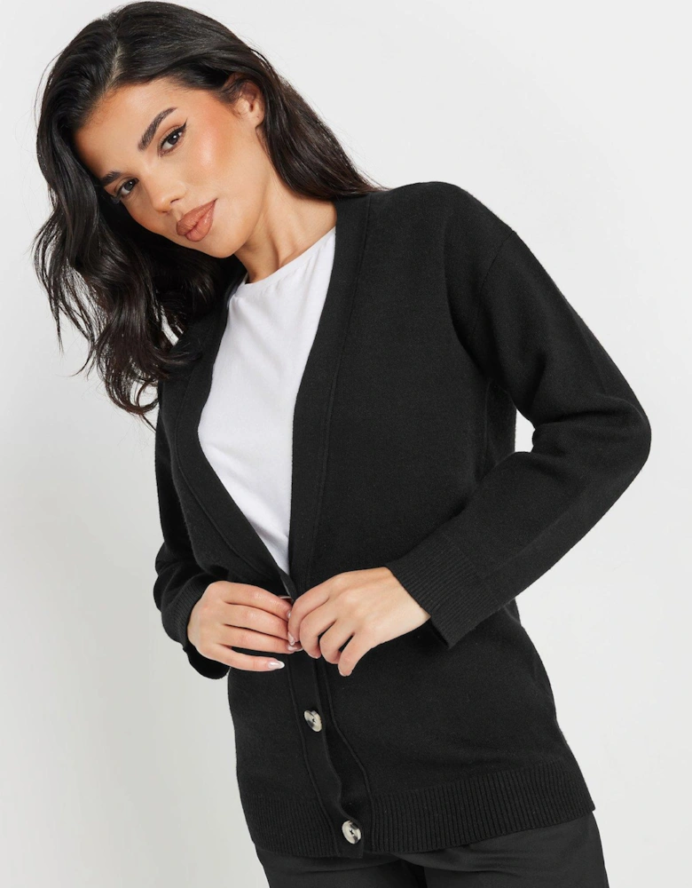 Petite Boyfriend Cardigan - Black