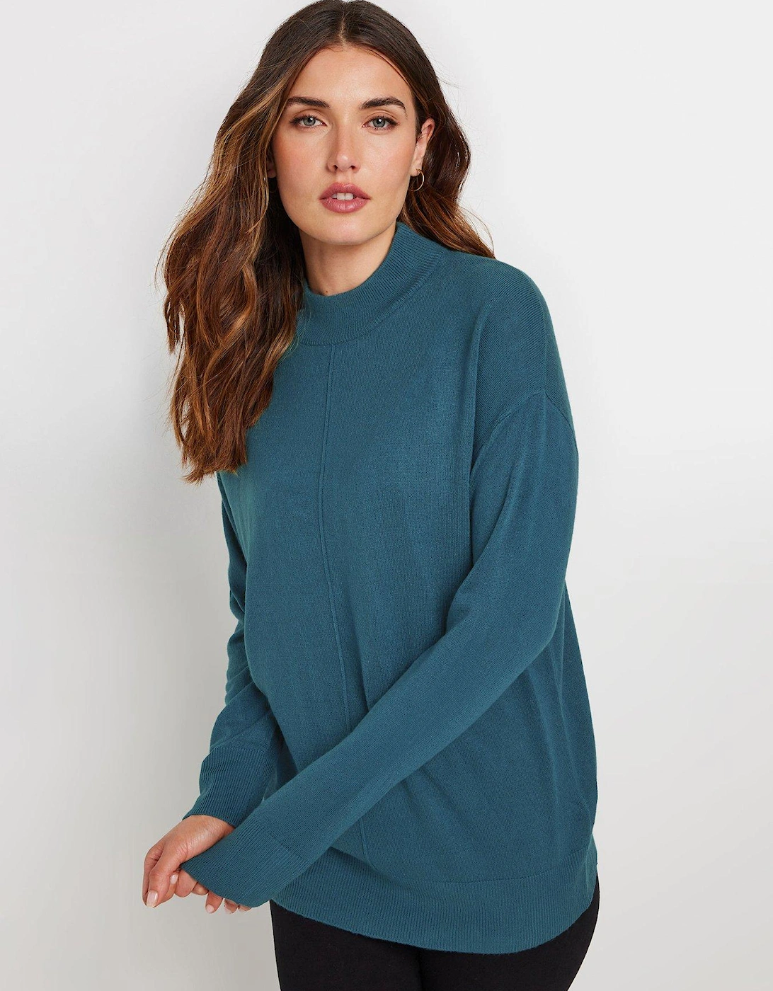 Tall Turtleneck Jumper - Blue, 2 of 1