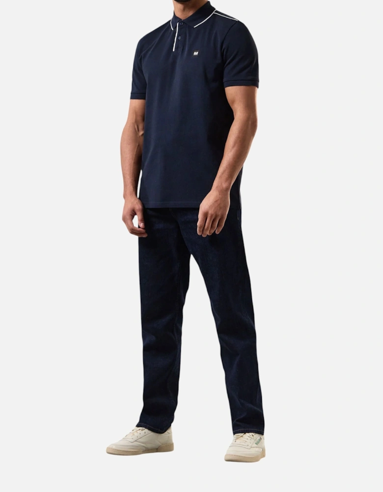 Mens Astola Polo Shirts Short Sleeve Casual Golf Polo Tee Navy