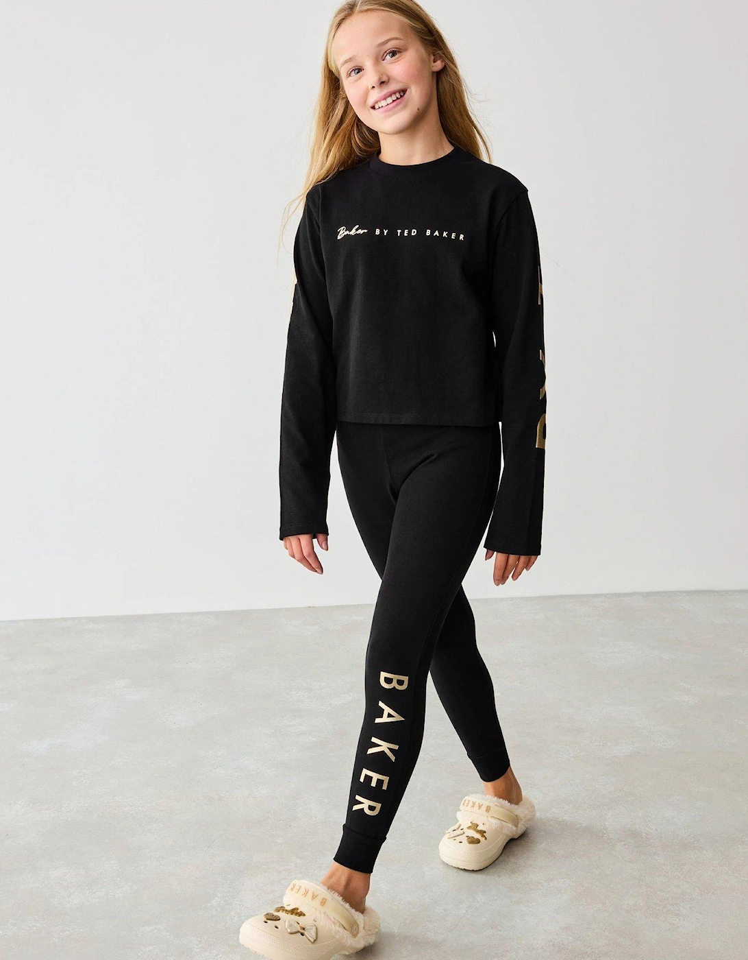 Girls Logo Back Print Pj Set - Black, 2 of 1