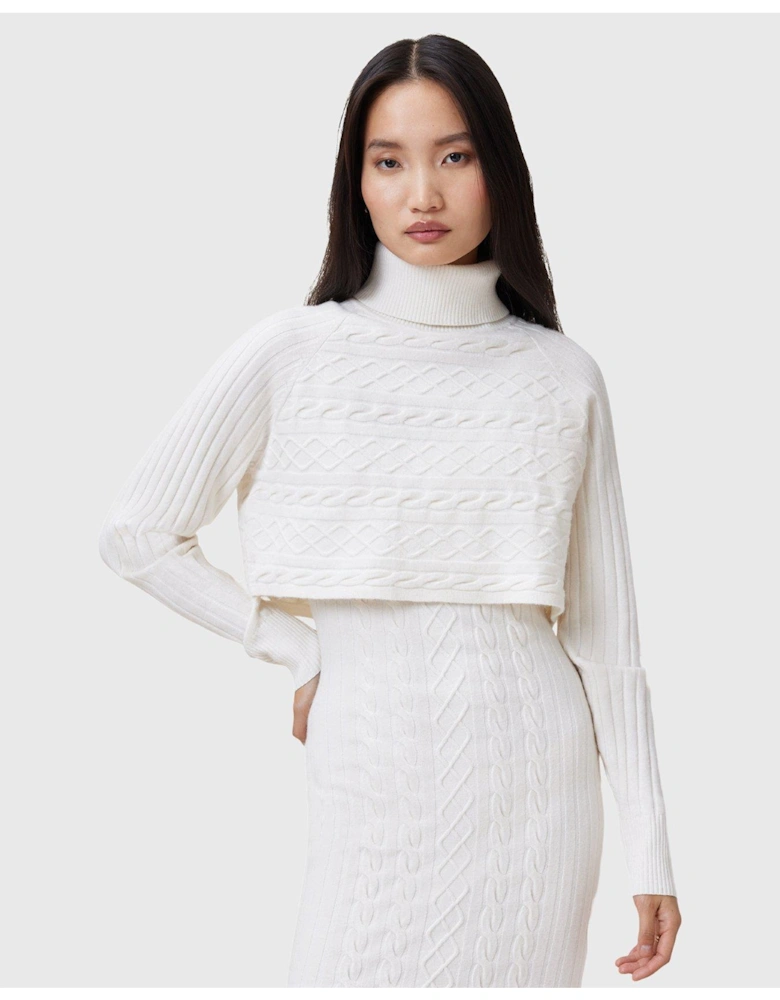 Muriel 2-In-1 Knitted Slim Midi Dress - White