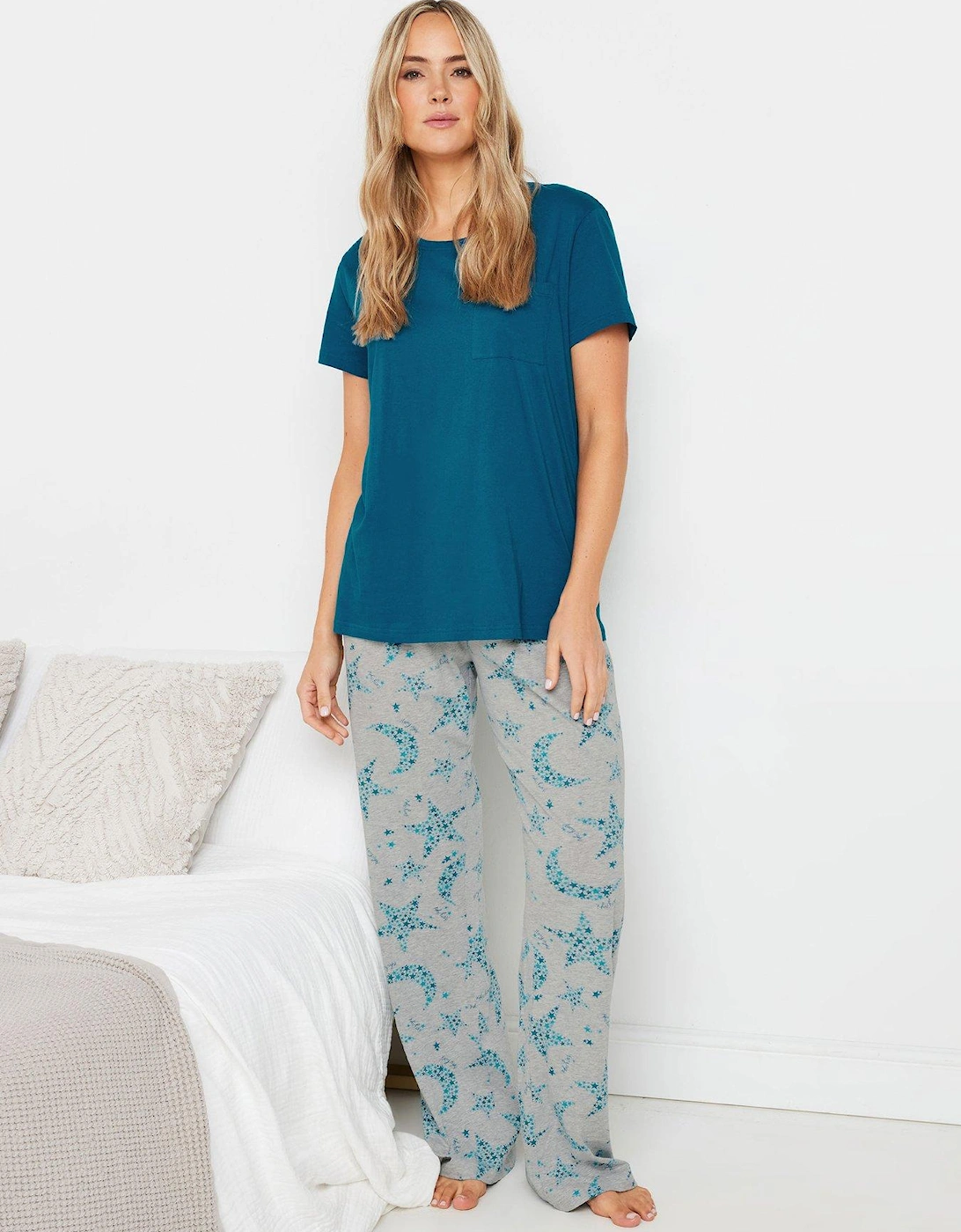 Tall Star In Stars Wide Leg Pj Set - Blue, 2 of 1