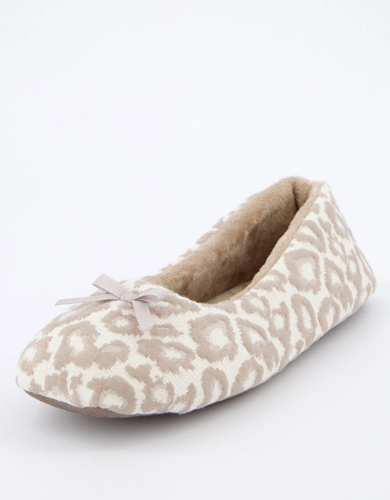 Ballerina Slipper with Bow Detail - Natural