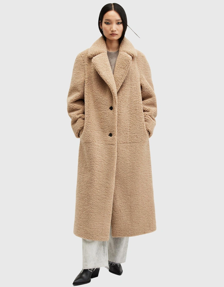 Freddie Faux Fur Coat - Brown