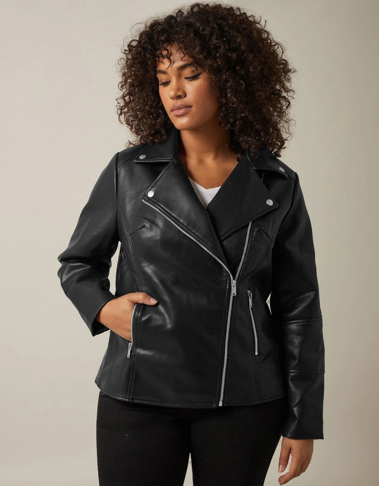 Pu Biker Jacket - Black