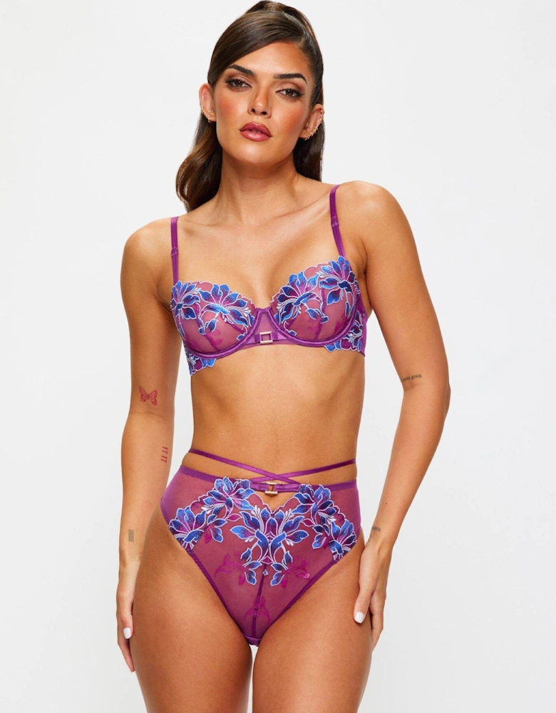 Nocturnal Bloom High Waist Brazilian - Dark Purple