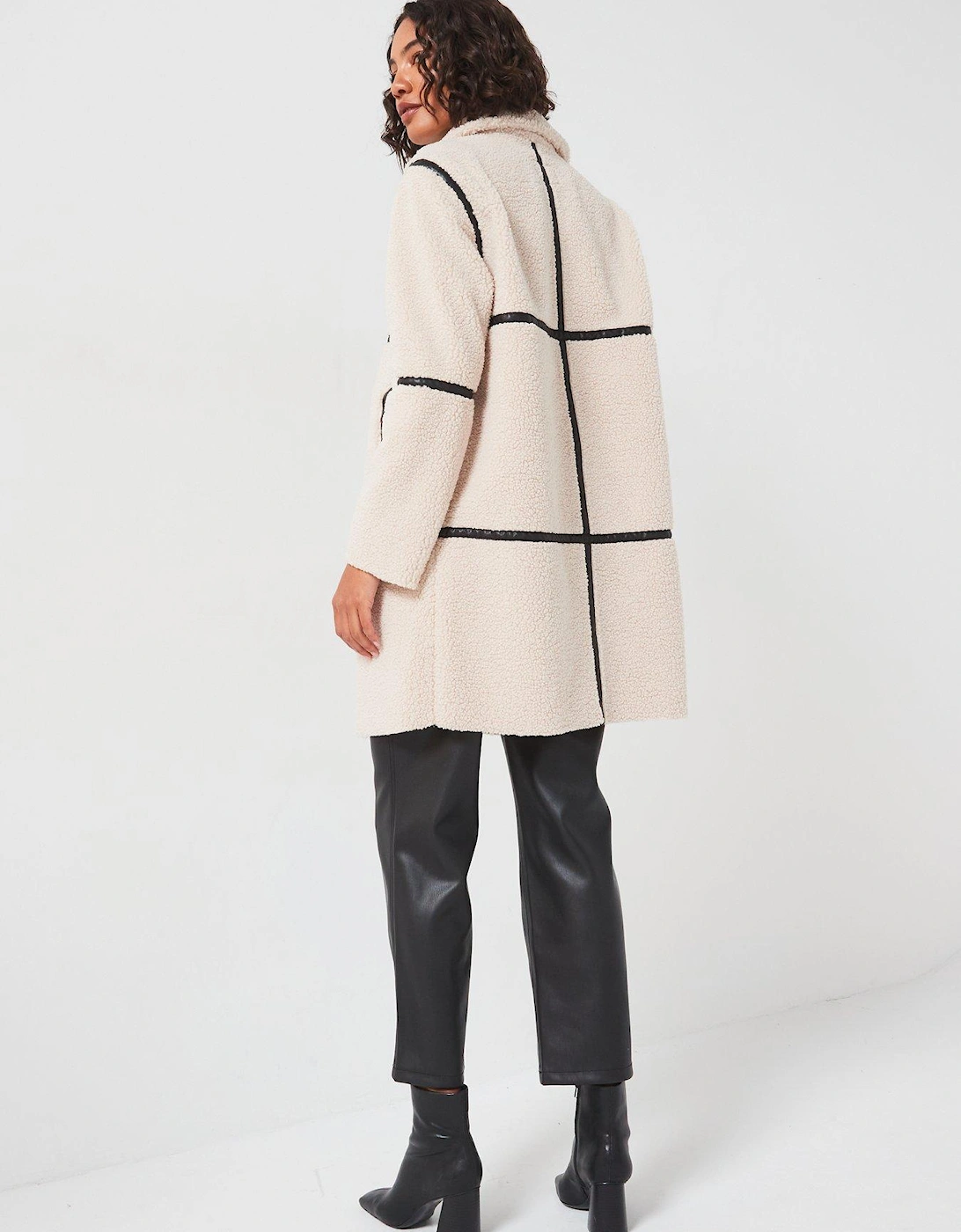 Teddy Longline Coat - Cream