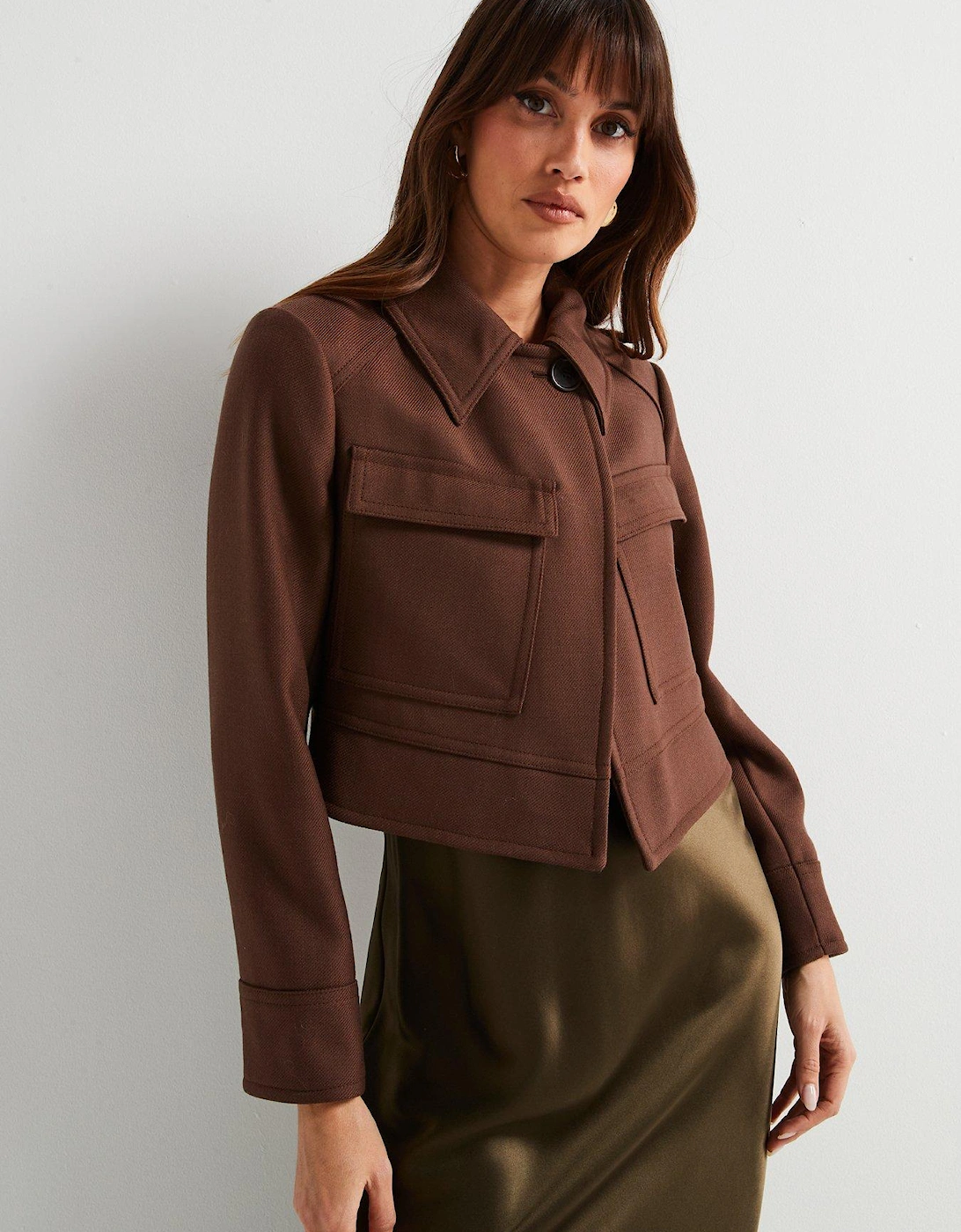 Heritage Wool Crop Jacket - Brown