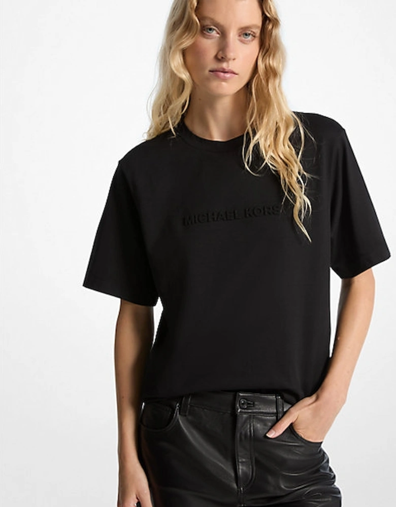 Logo Embossed Cotton T-Shirt