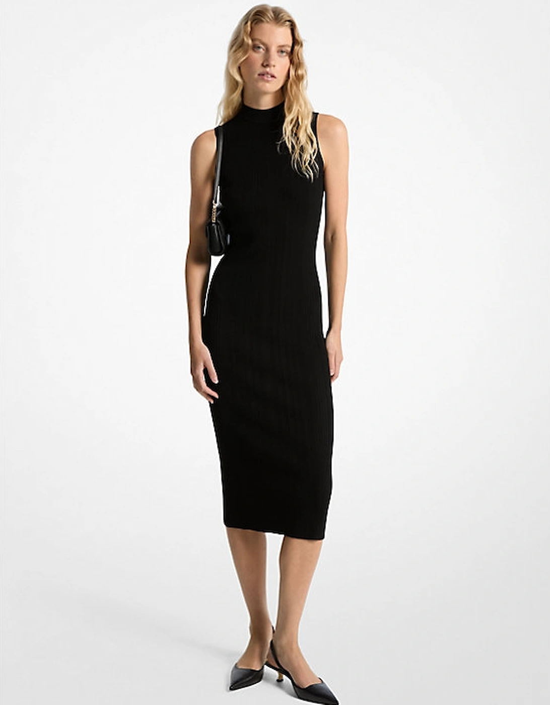 Ribbed Mock Neck Midi Dress, 2 of 1