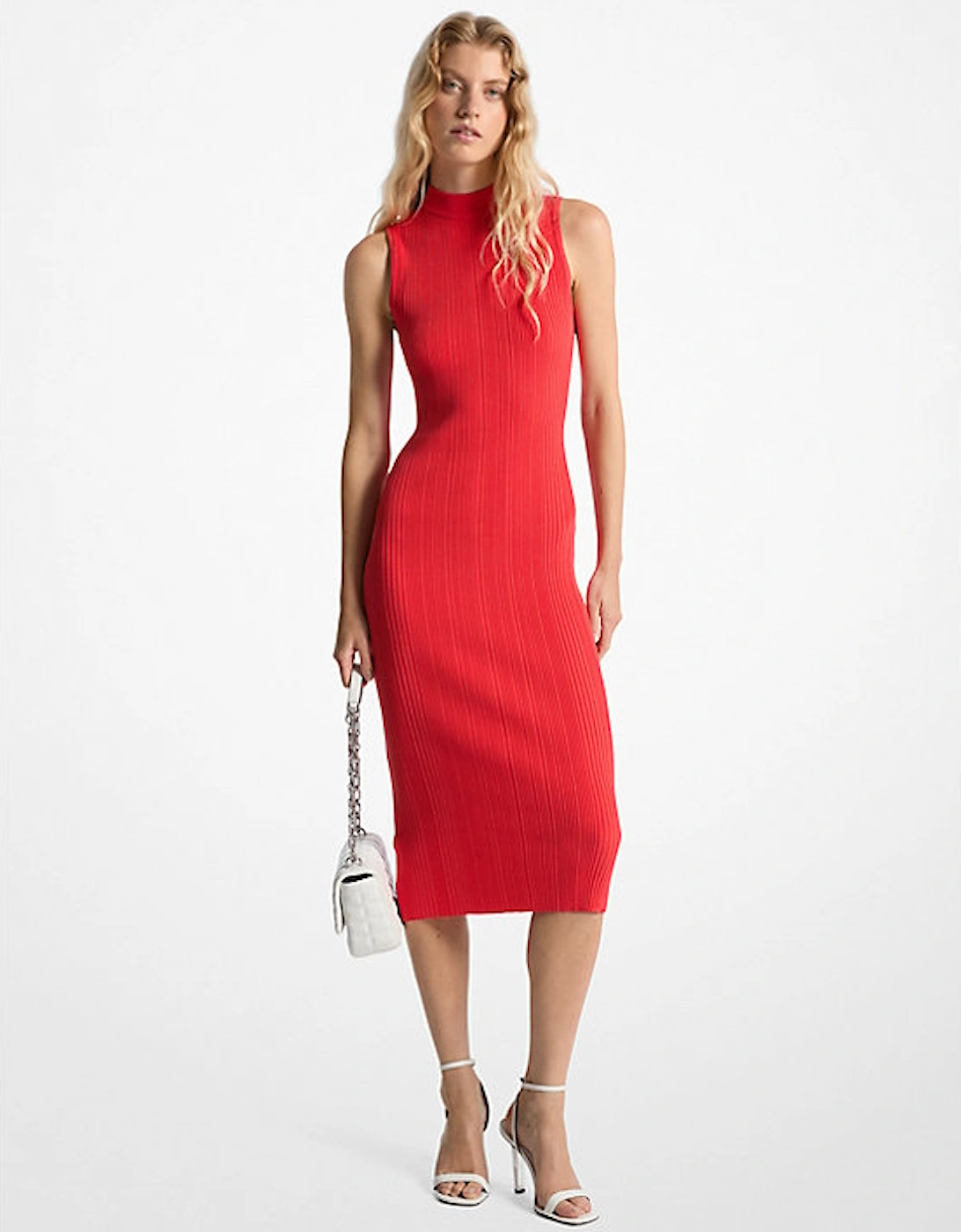 Ribbed Mock Neck Midi Dress, 2 of 1