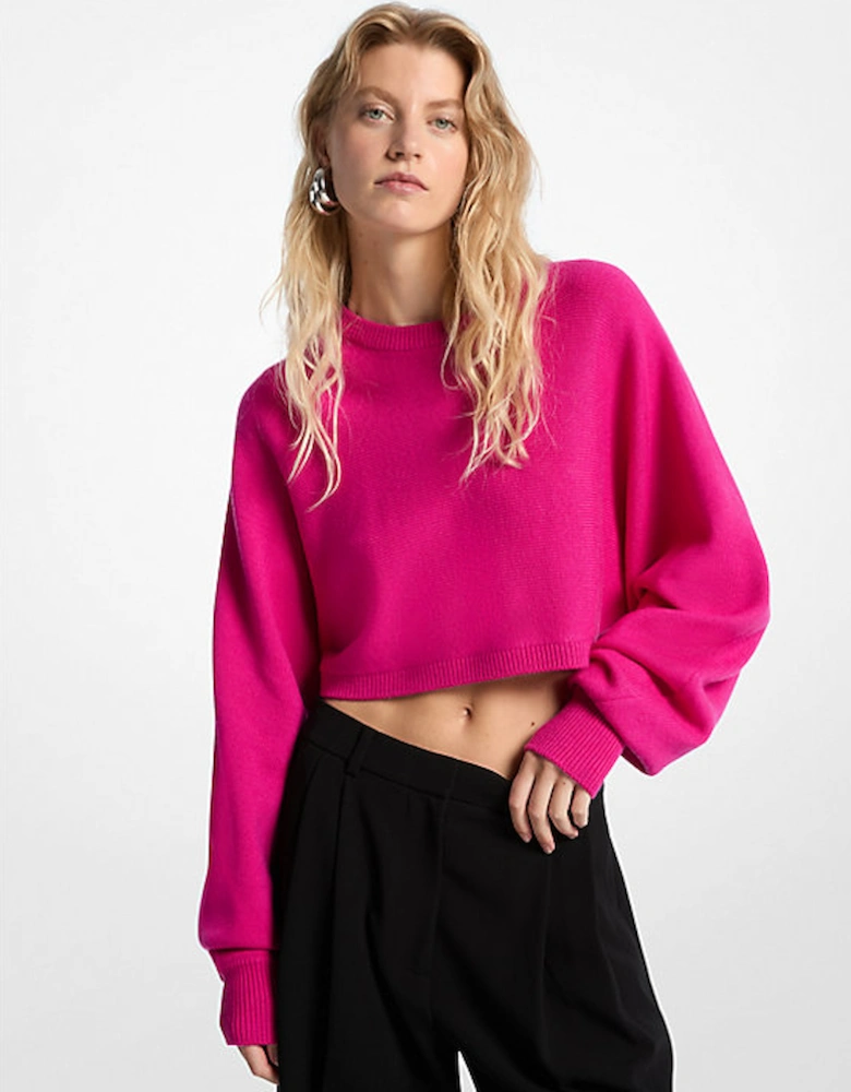 Wool Dolman-Sleeve Sweater