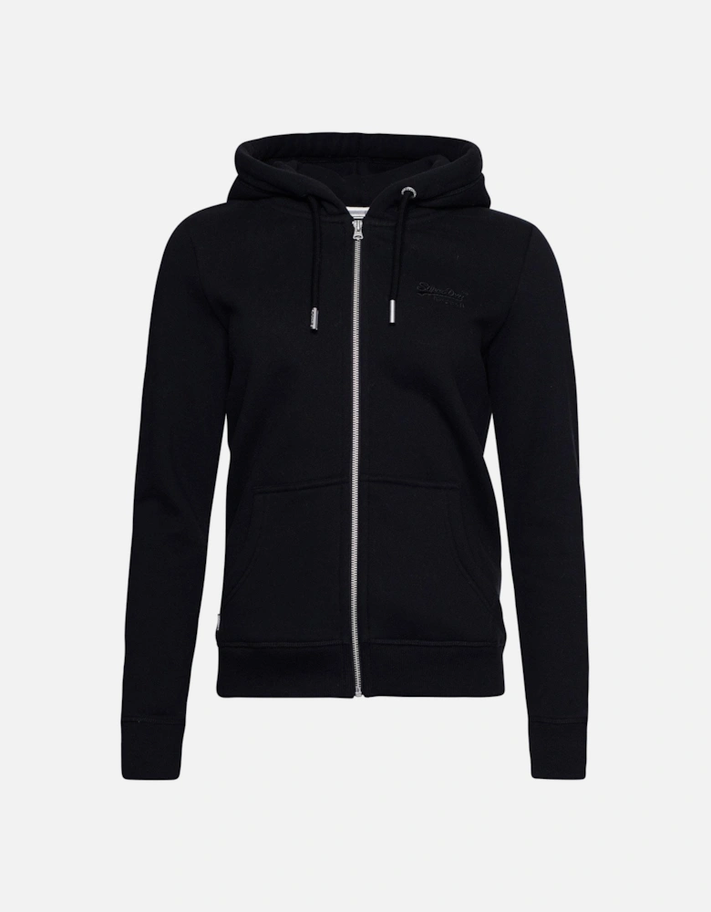Vintage Logo Embroidered Zip Hoodie