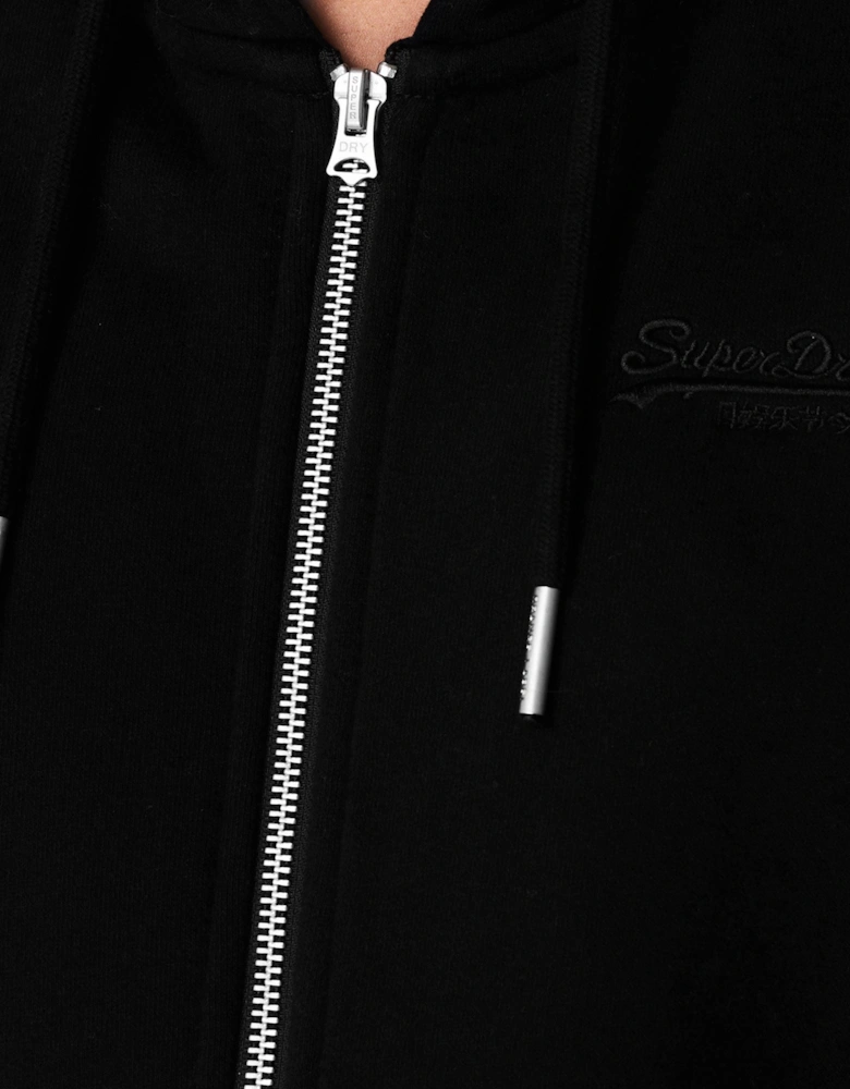 Vintage Logo Embroidered Zip Hoodie