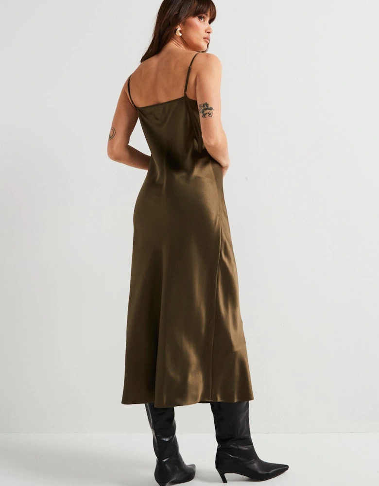 Clea Dress Silk Dress - Brown